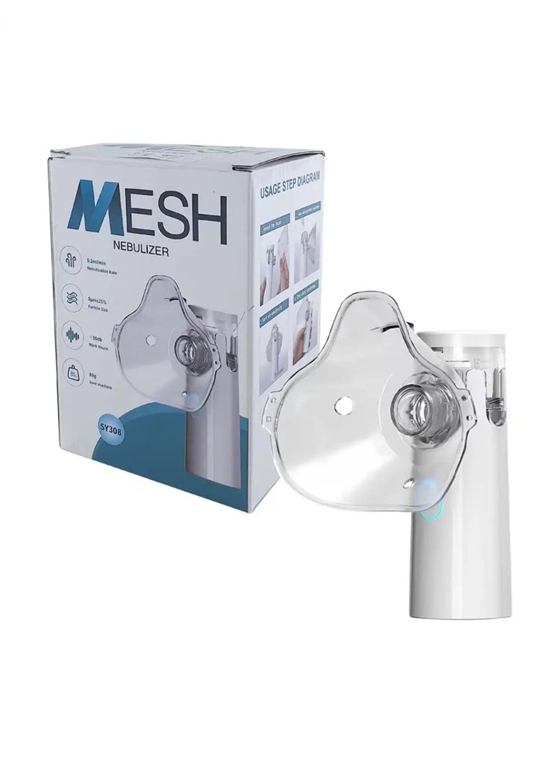 MARGOUN Nebulizer Portable Mini Vaporizers Handheld Medical Atomizer for Adults Children Outdoor Travel Ultrasonic Nebulizer Steam Inhaler Pocket Size White color - Image 3